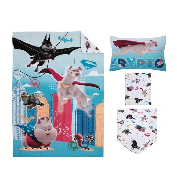 Warner Bros. DC Super Pets 4-Piece Toddler Bedding Set - Picture 2 of 9